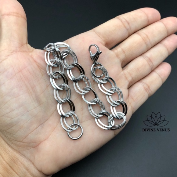 Linked Fashion Bracelet/Anklet | Stainless Steel - Picture 3 of 8